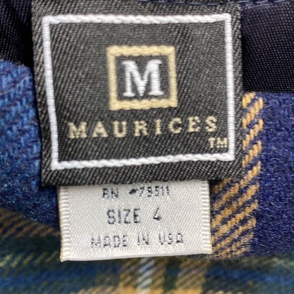 Maurices Y2K Vintage Blue Plaid Wool Mini Skirt Size 4 NWT - Picture 4 of 5